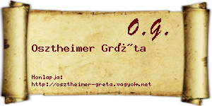Osztheimer Gréta névjegykártya